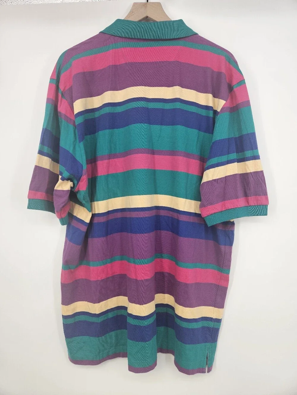 Vintage Deadstock Chaps Ralph Lauren 90s Striped Monogrammed Long Polo Shirt NWT
